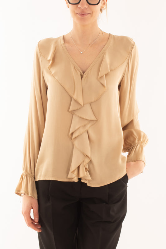 Blusa con rouge da Donna Dixie - Sabbia