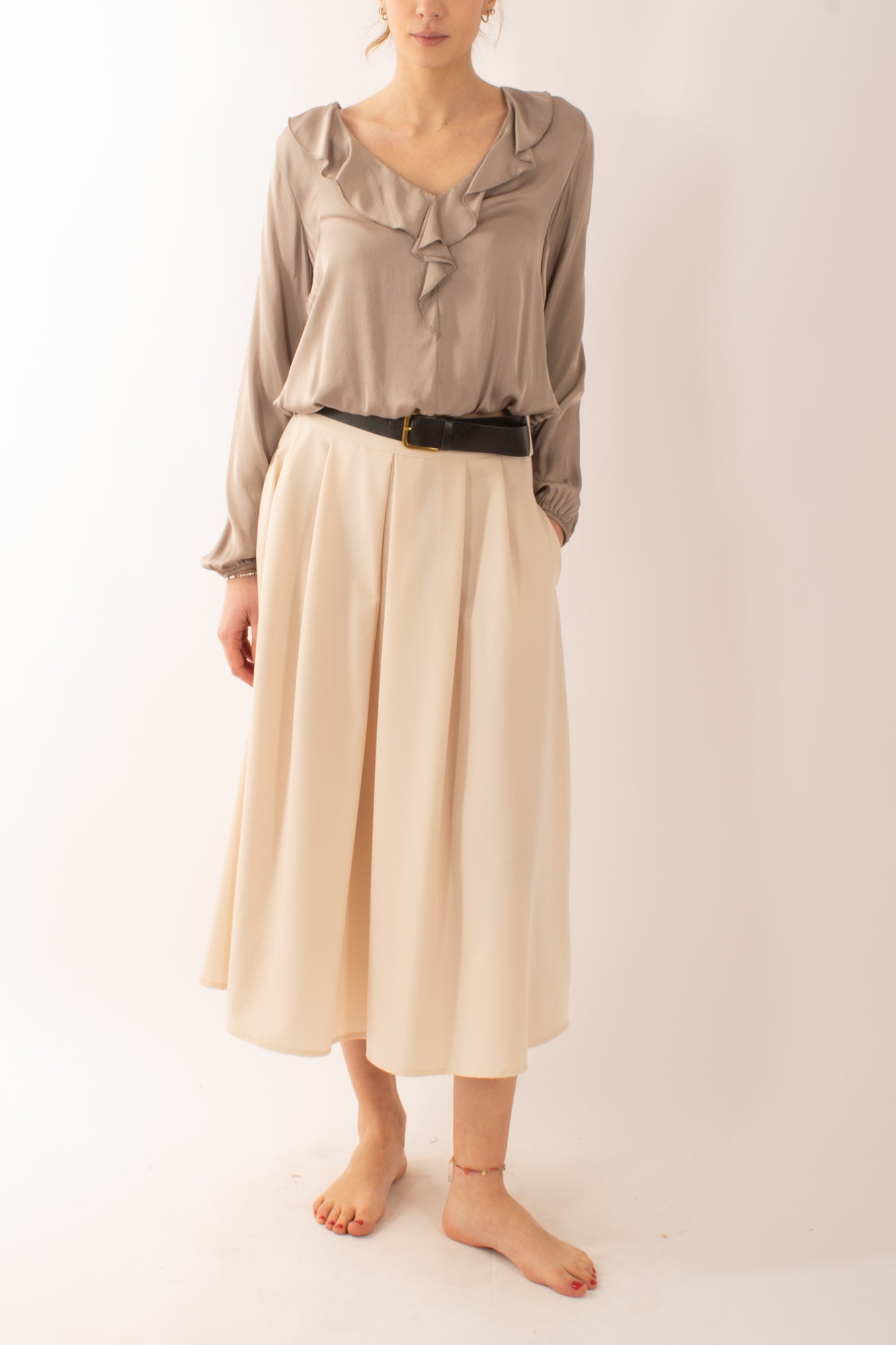 Blusa a v da Donna Dixie - Fango