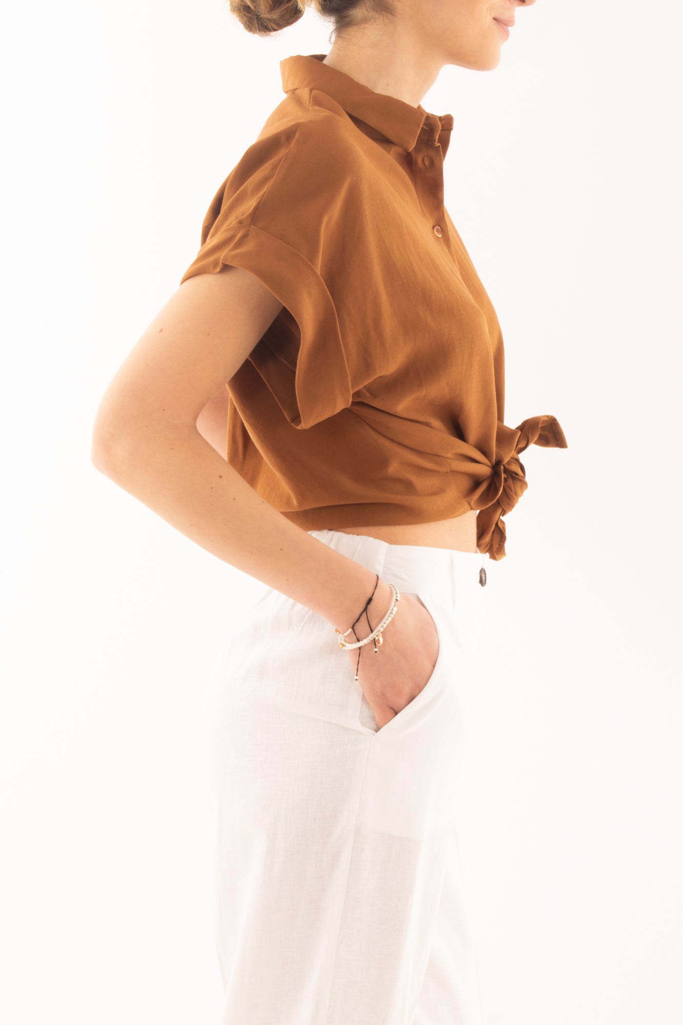 Camicia manica corta da Donna Dixie - Cognac