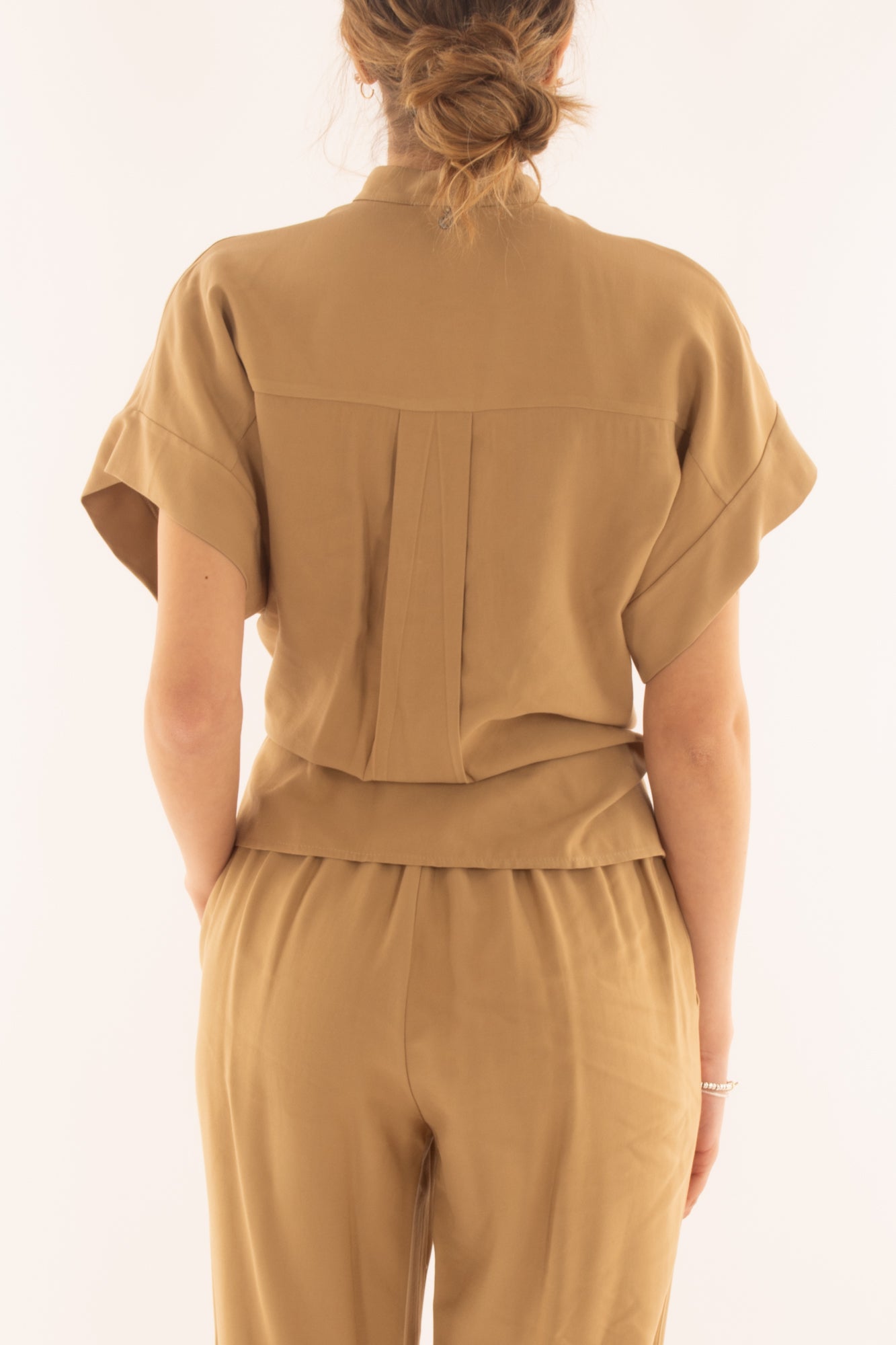 Camicia mezza manica con tasche da Donna Dixie - Beige