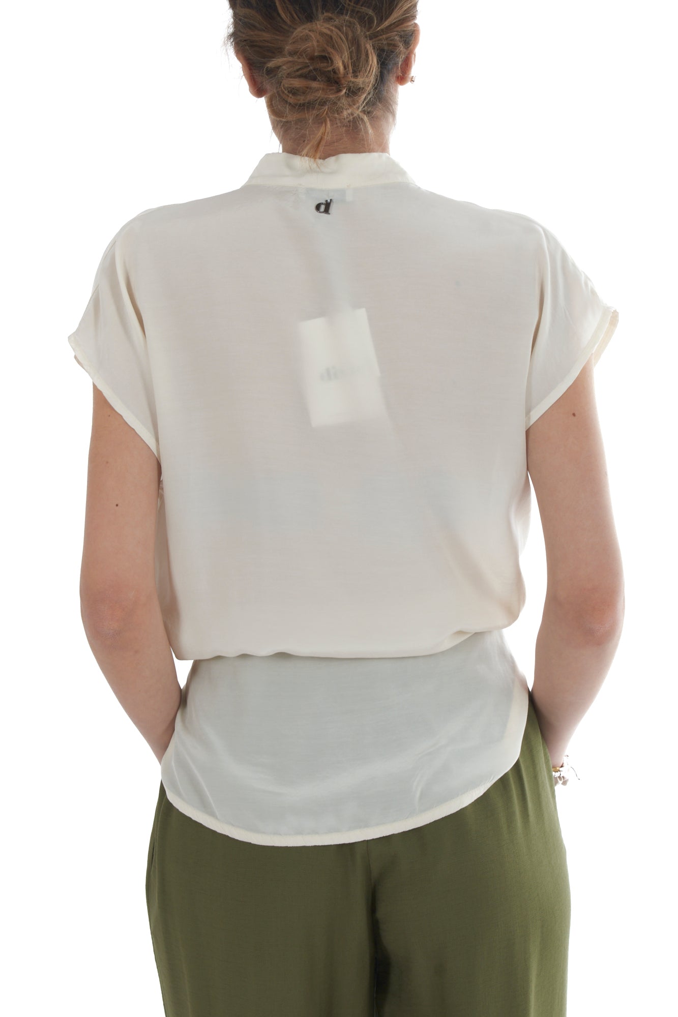 Camicia alla coreana da Donna Dixie - Panna