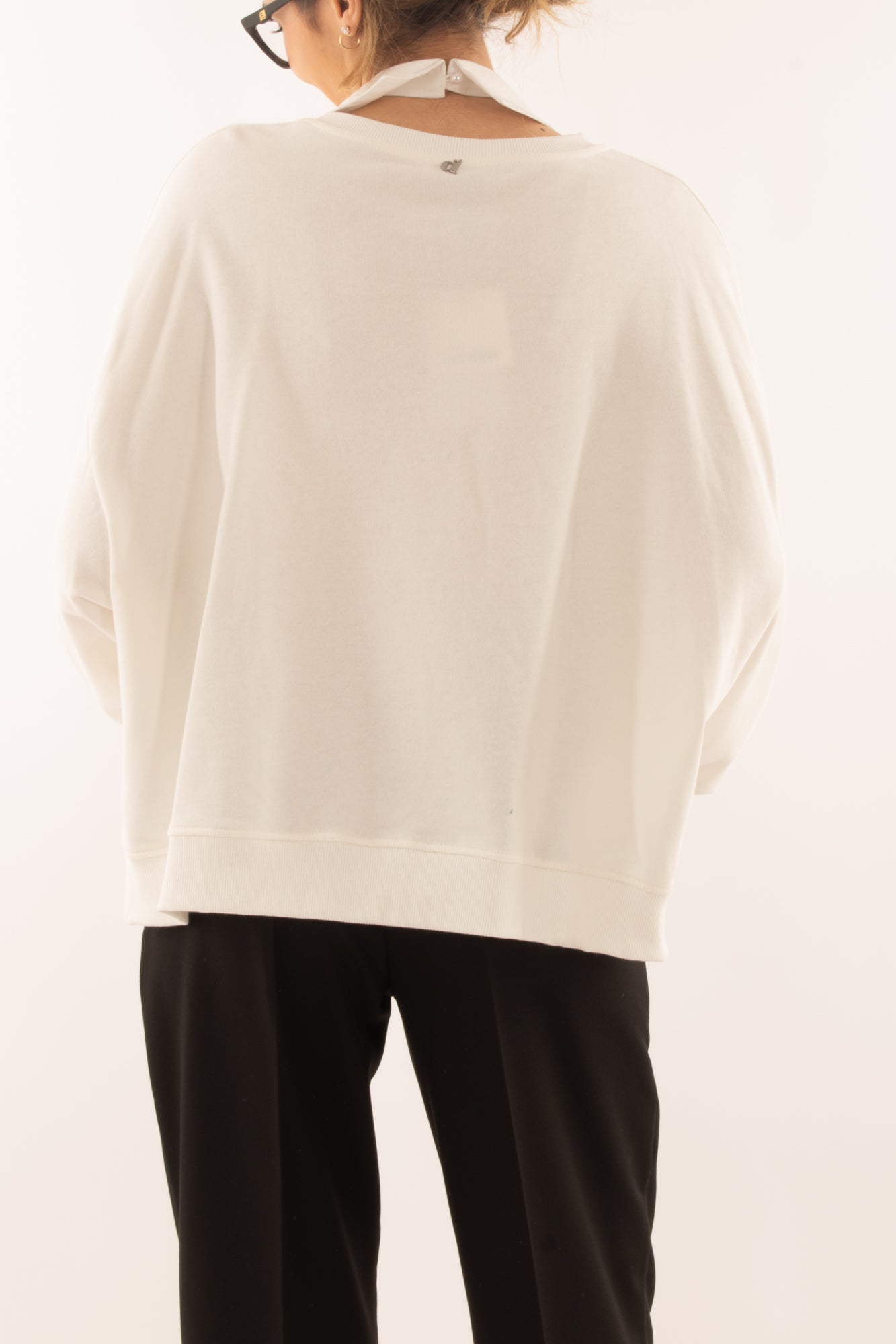 Felpa con colletto da Donna Dixie - Bianco