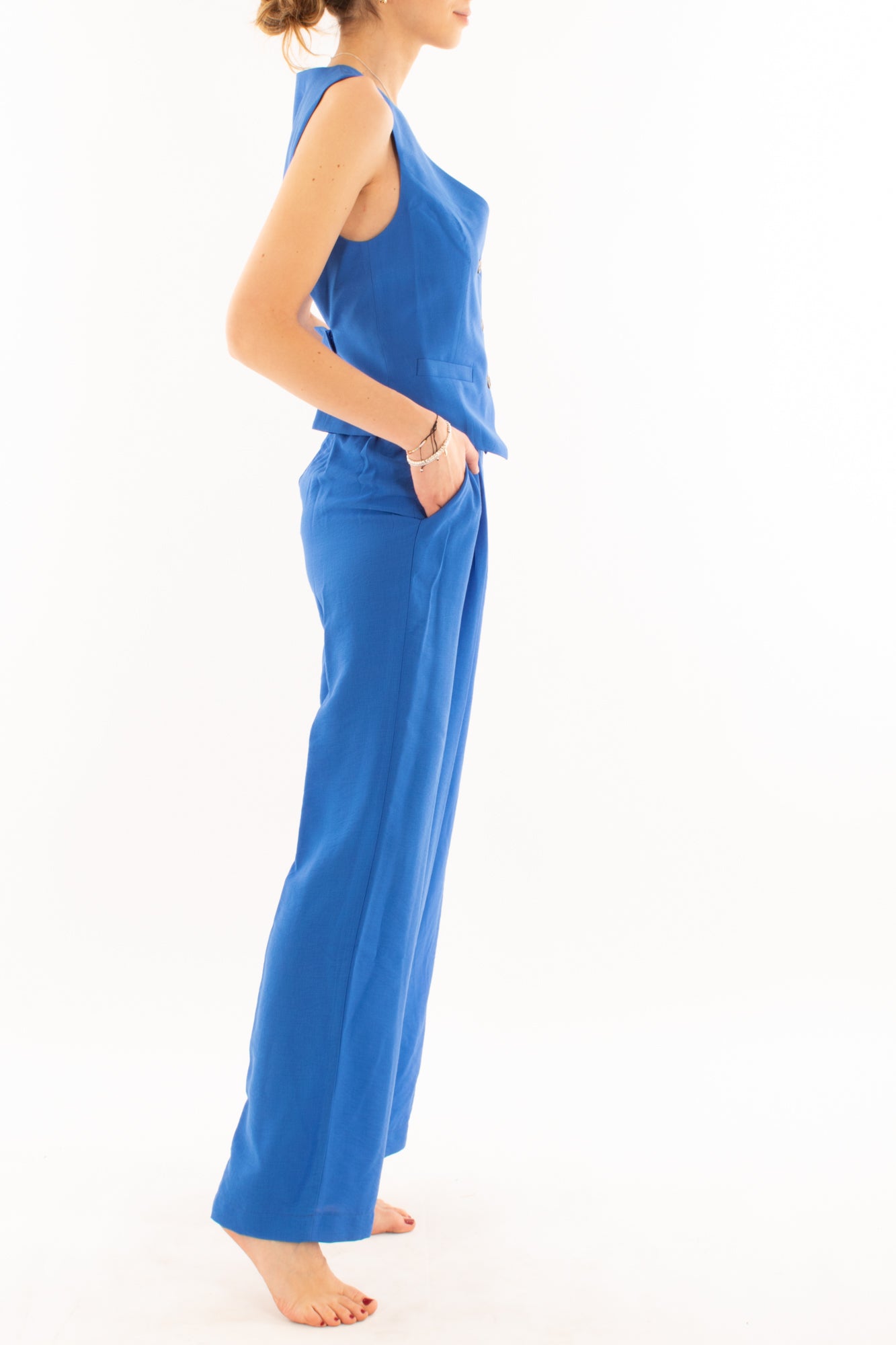 Completo gilet e pantalone palazzo da Donna Dixie - Royal