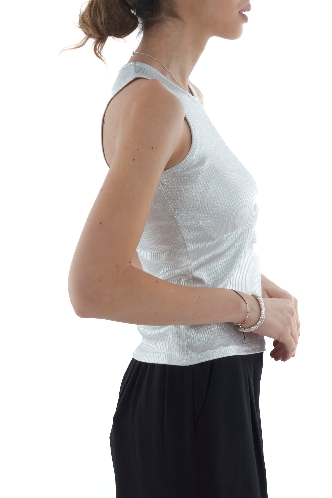 Canottiera spalmata da Donna Dixie - Argento