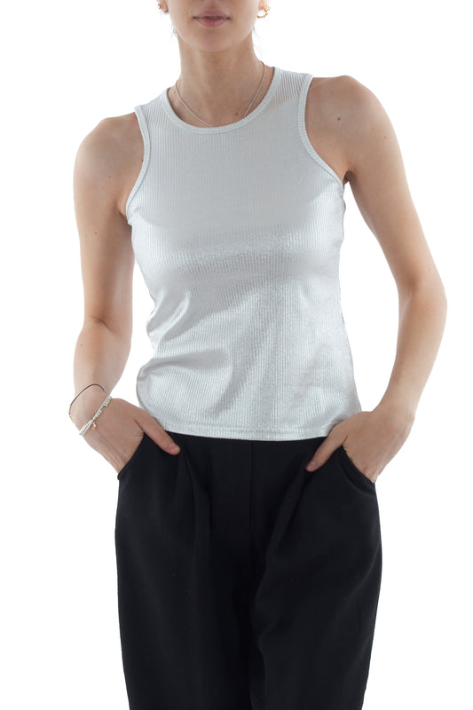 Canottiera spalmata da Donna Dixie - Argento