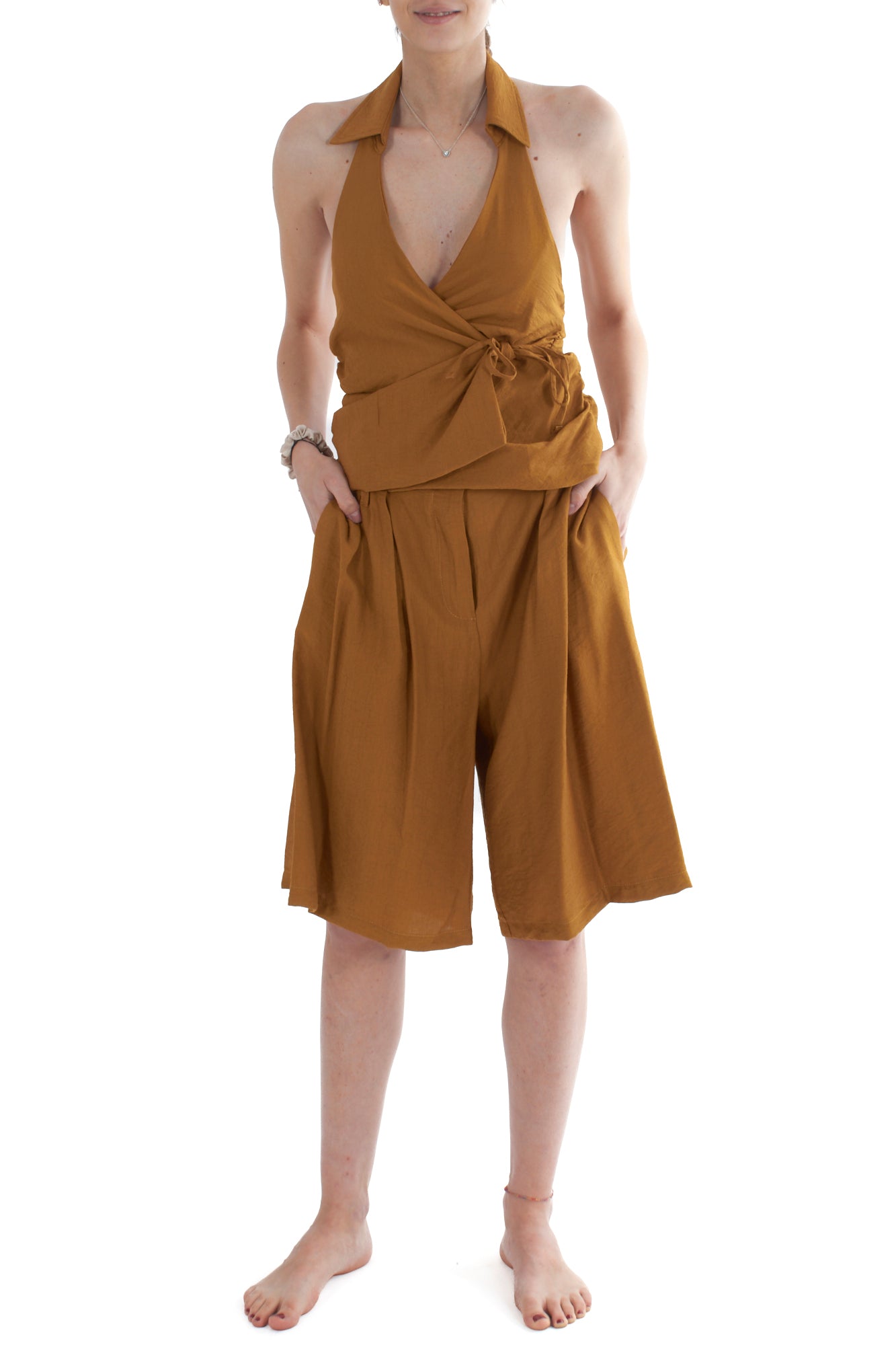 Gilet allacciato di lato da Donna Dixie Senape