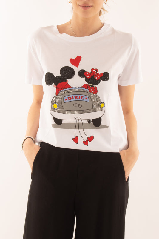T-shirt con topolino da Donna - Dixie Bianco