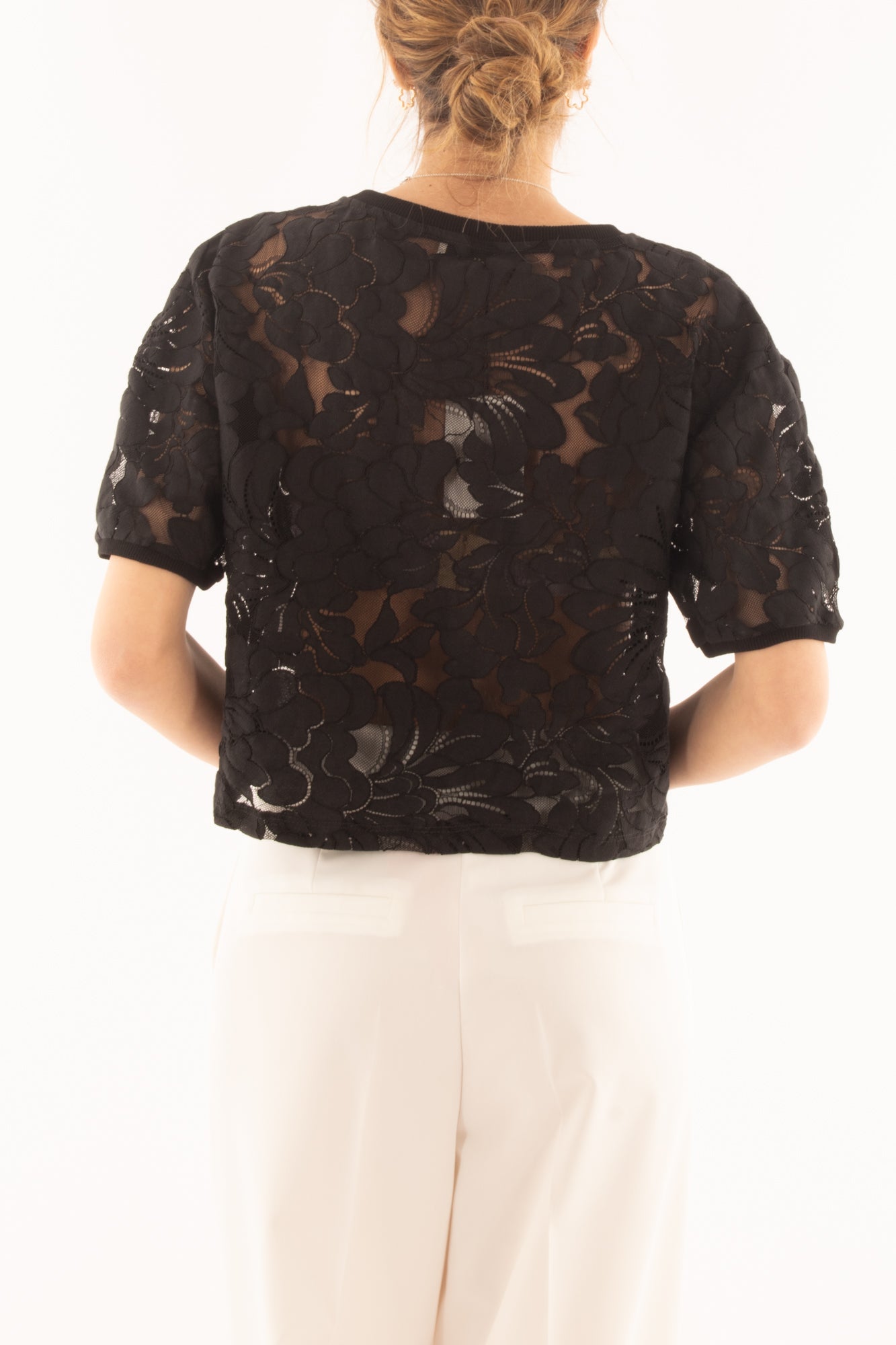 Maglia in pizzo da Donna Dixie - Nero