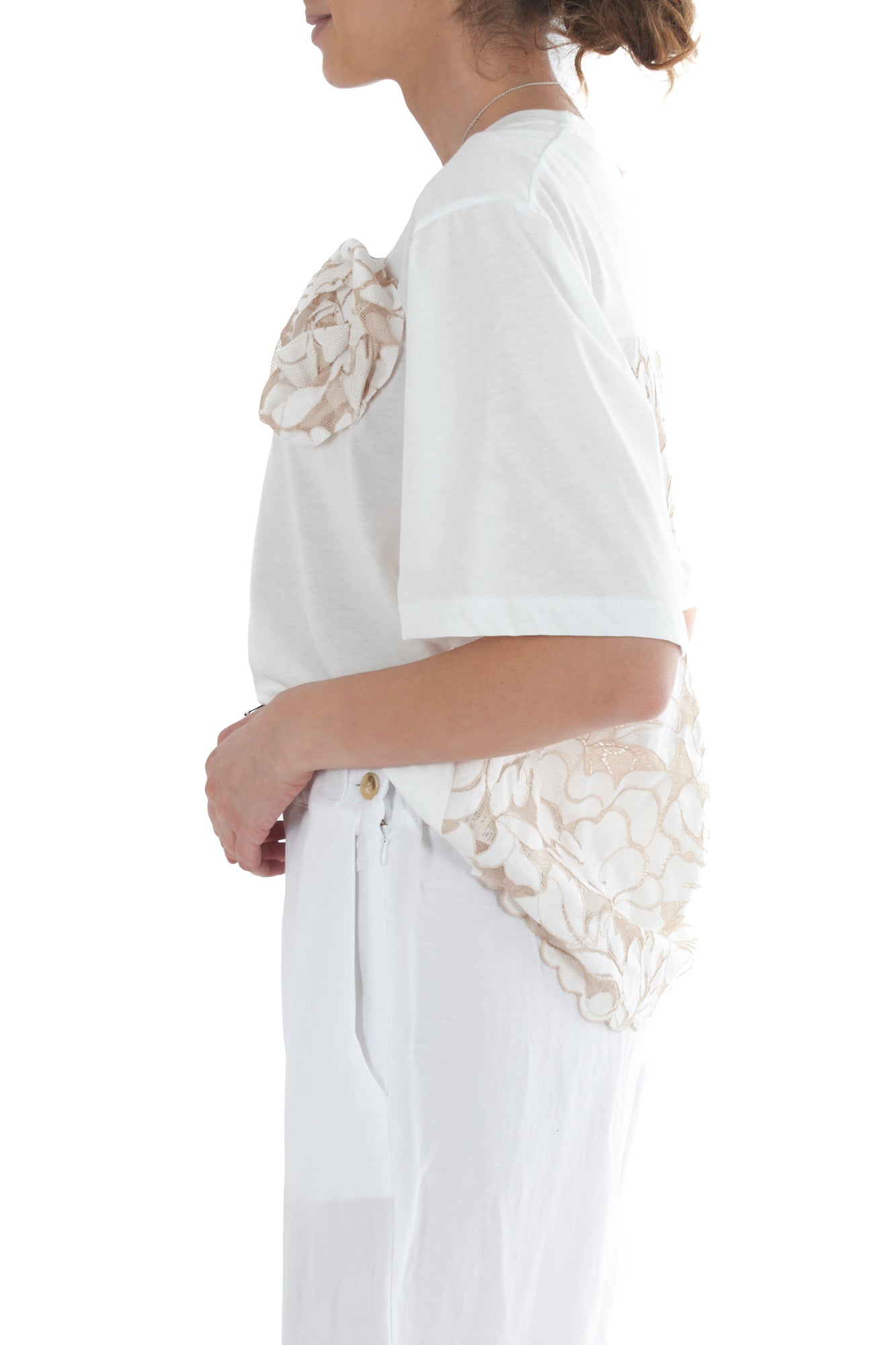 maglia con pizzo da Donna Dixie - Panna