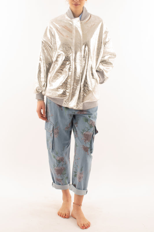 Bomber argentato da Donna Dixie - Argento