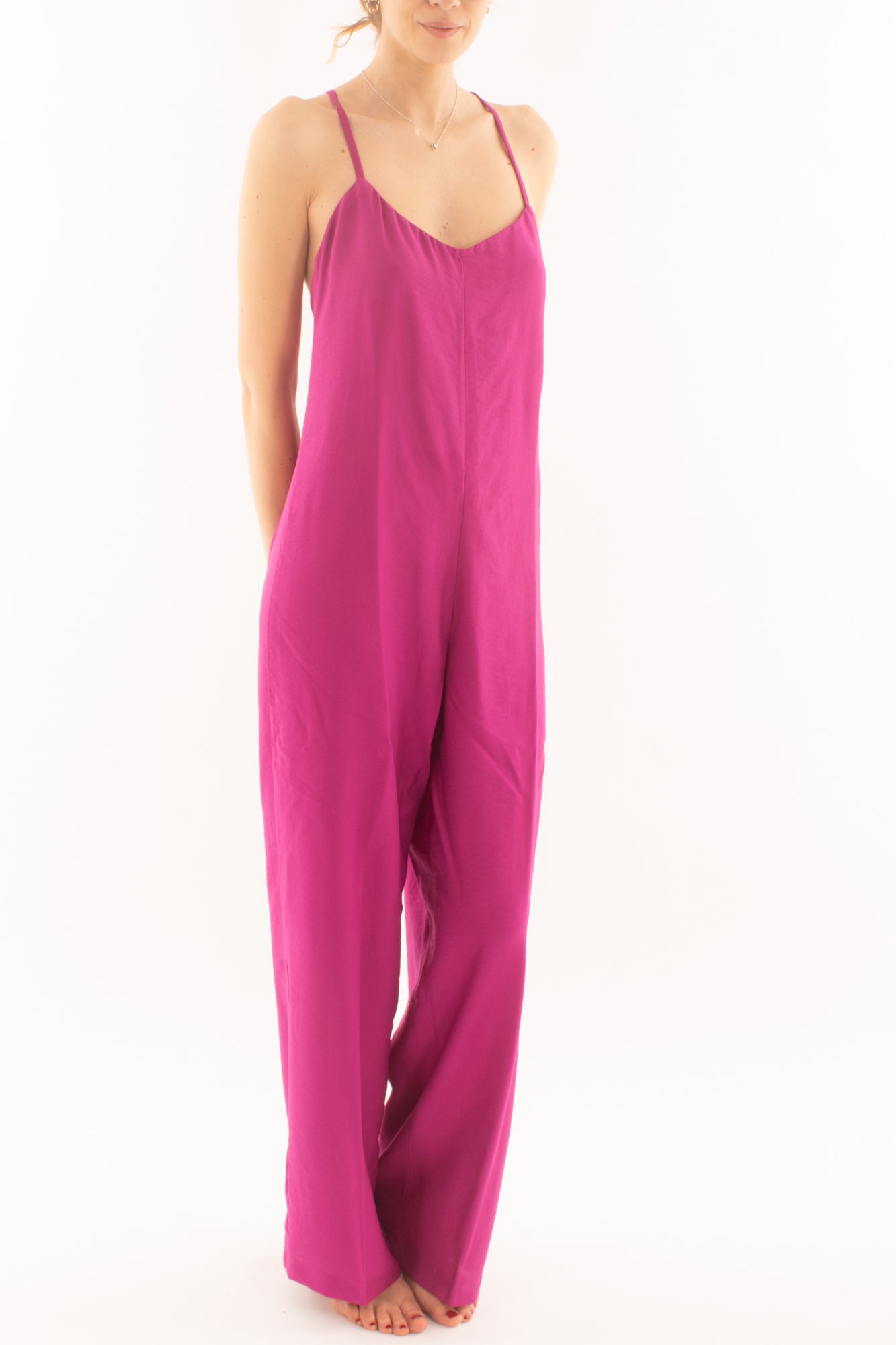 Tuta con pantalone palazzo da Donna Dixie - Fuxia