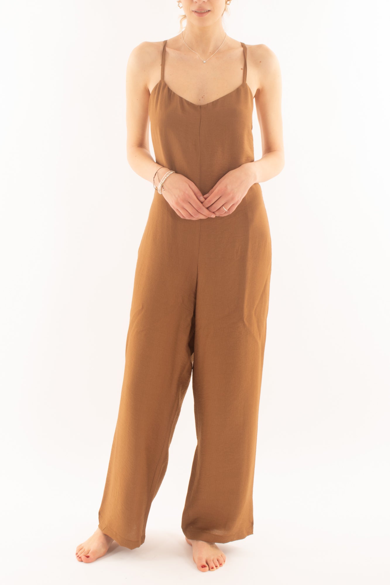 Tuta con pantalone palazzo da Donna Dixie - Tabacco