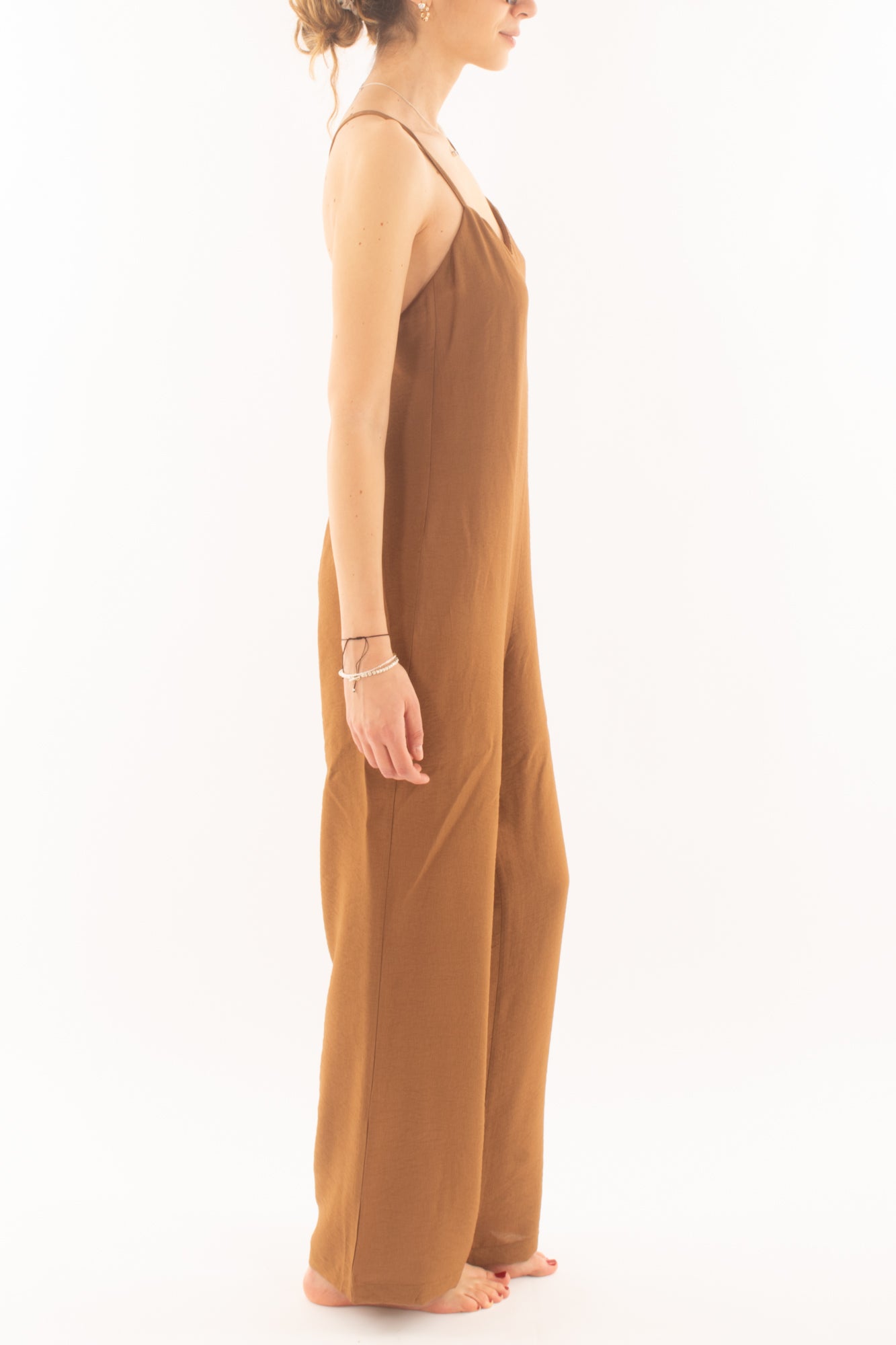 Tuta con pantalone palazzo da Donna Dixie - Tabacco