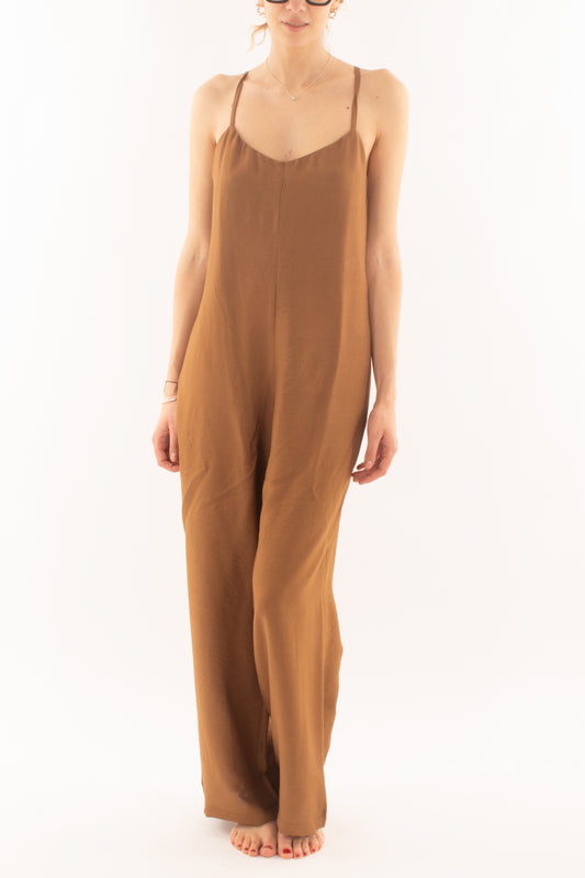 Tuta con pantalone palazzo da Donna Dixie - Tabacco