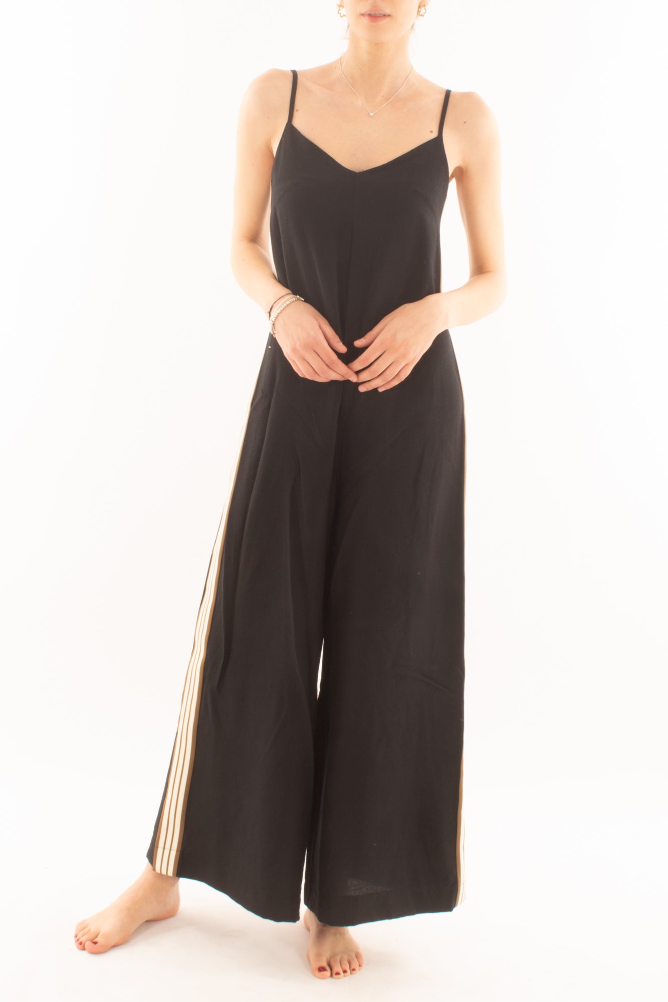 Tuta con bande latelari da Donna Dixie - Nero