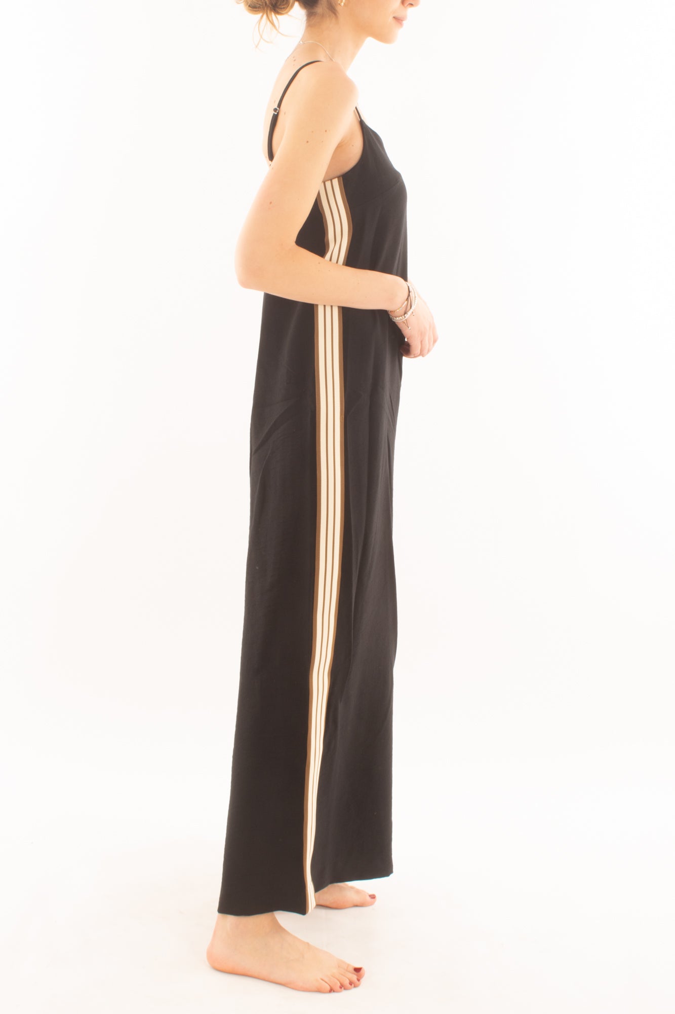 Tuta con bande latelari da Donna Dixie - Nero