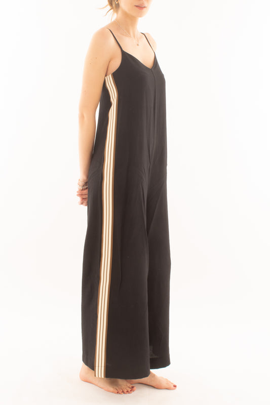 Tuta con bande latelari da Donna Dixie - Nero