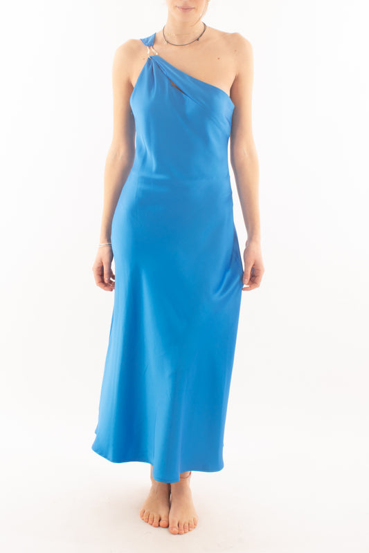 Abito lungo monospalla da Donna Imperial - Bluette