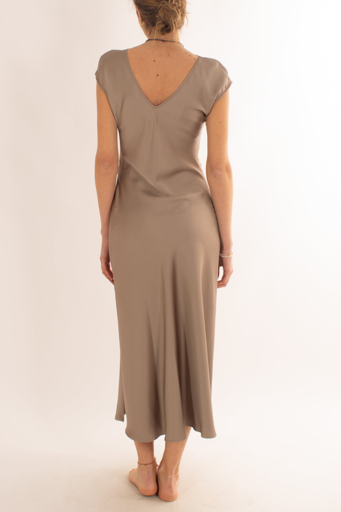 Abito lungo con drappeggio da Donna Imperial - Almond