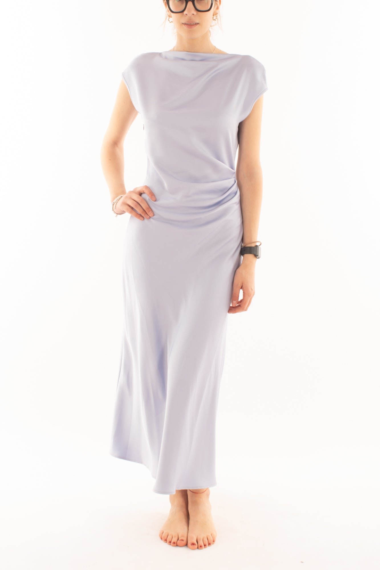 Abito lungo con drappeggio da Donna Imperial - Glicine