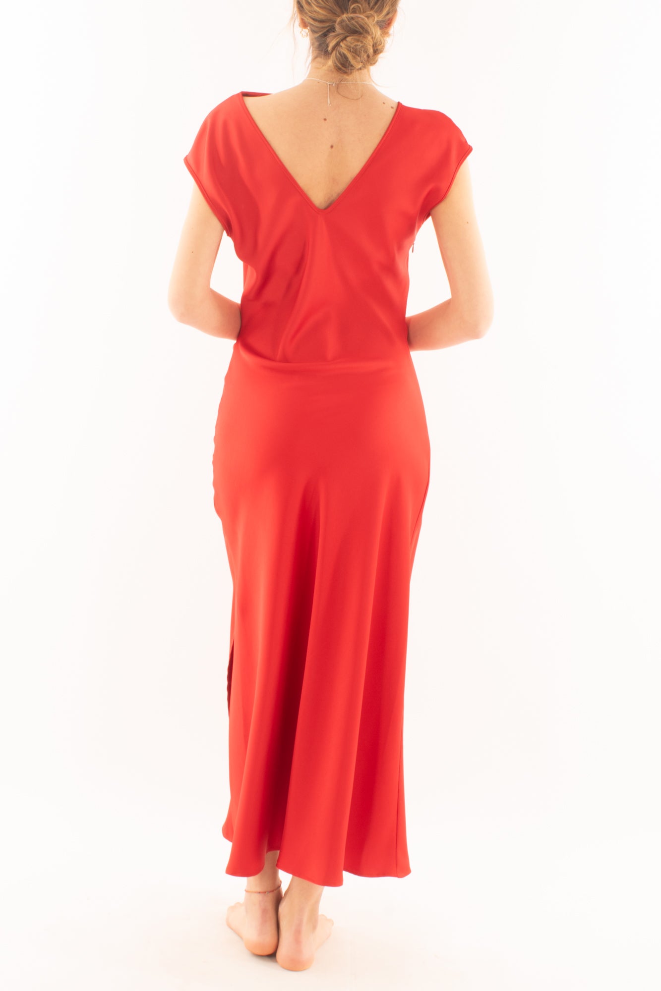 Abito lungo con drappeggio da Donna Imperial - Rosso