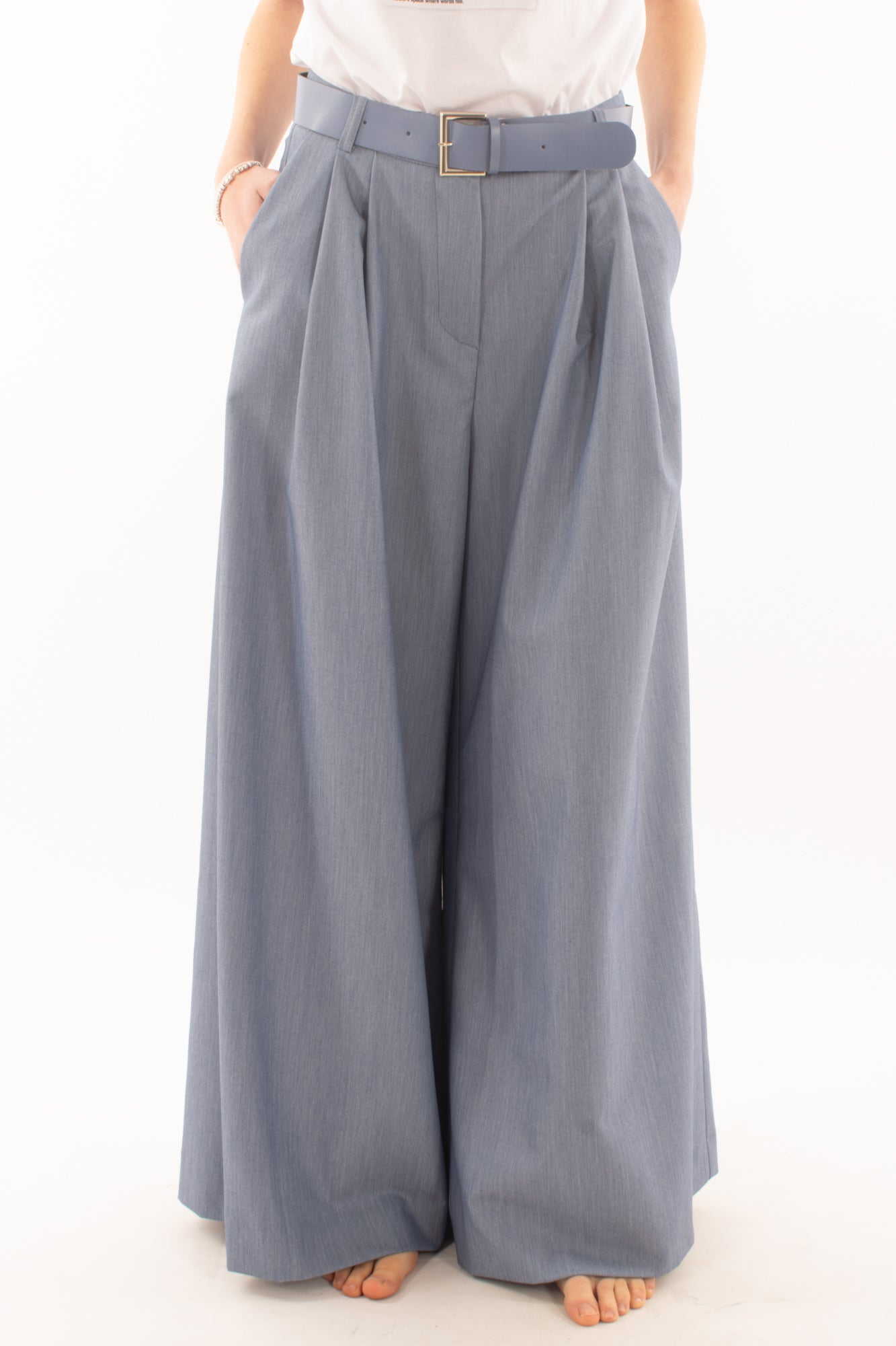 Pantalone super palazzo da Donna Imperial - Blu denim