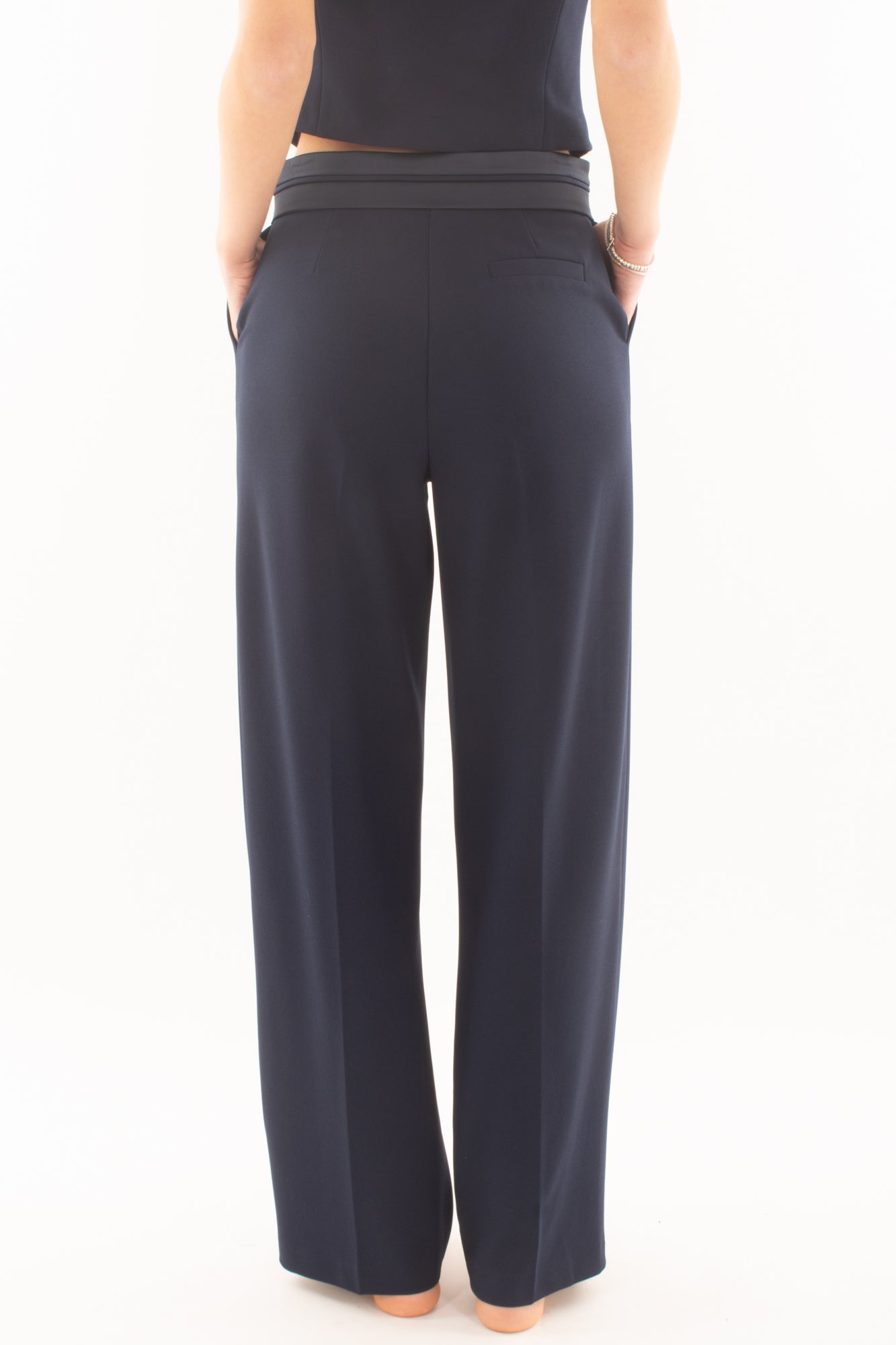 Pantalone con risvolto su punto vita da Donna - Imperial - Blu