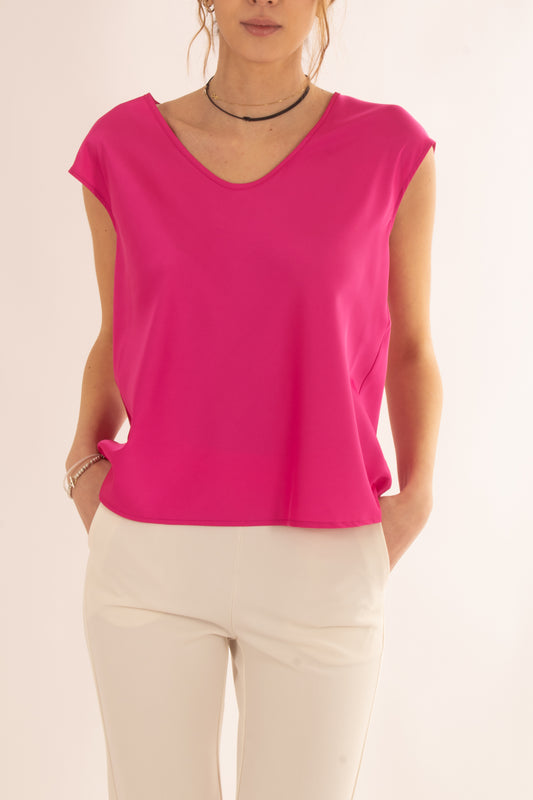 Blusa a v smanicata da Donna Imperial - Pink