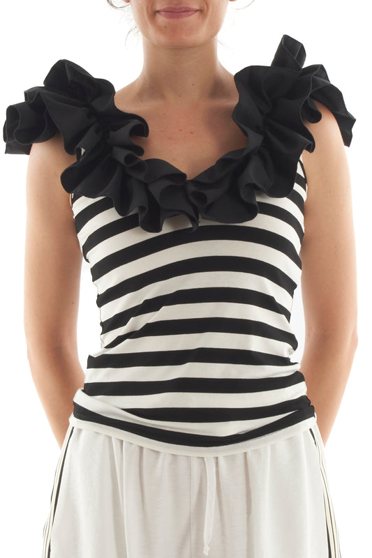 Canottiera rigata da Donna Imperial- Nero