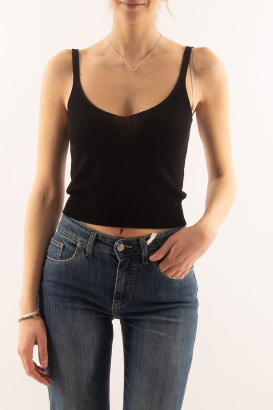 Canottiera con bretella da Donna Metoo - Nero