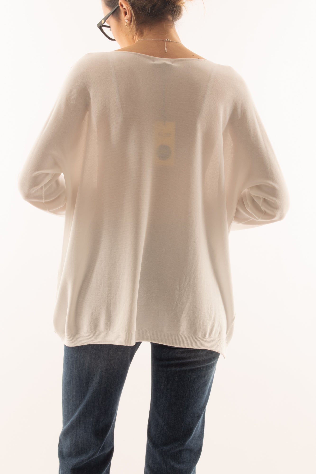 Maglia lunga con manica lunga da Donna Metoo - Bianco