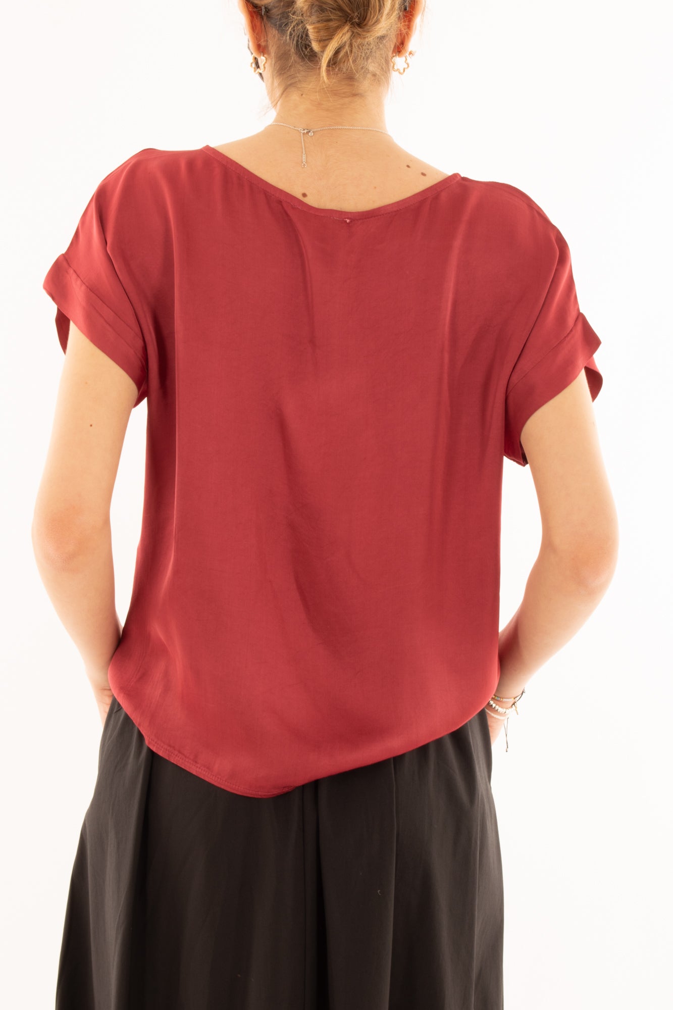 Maglia girocollo in viscosa da Donna Metoo - India