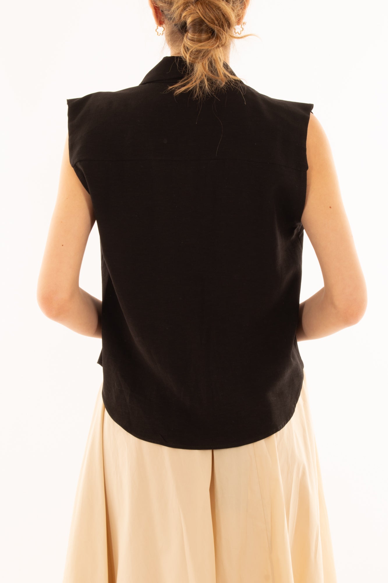 Blusa smanicata da Donna Metoo - Nero