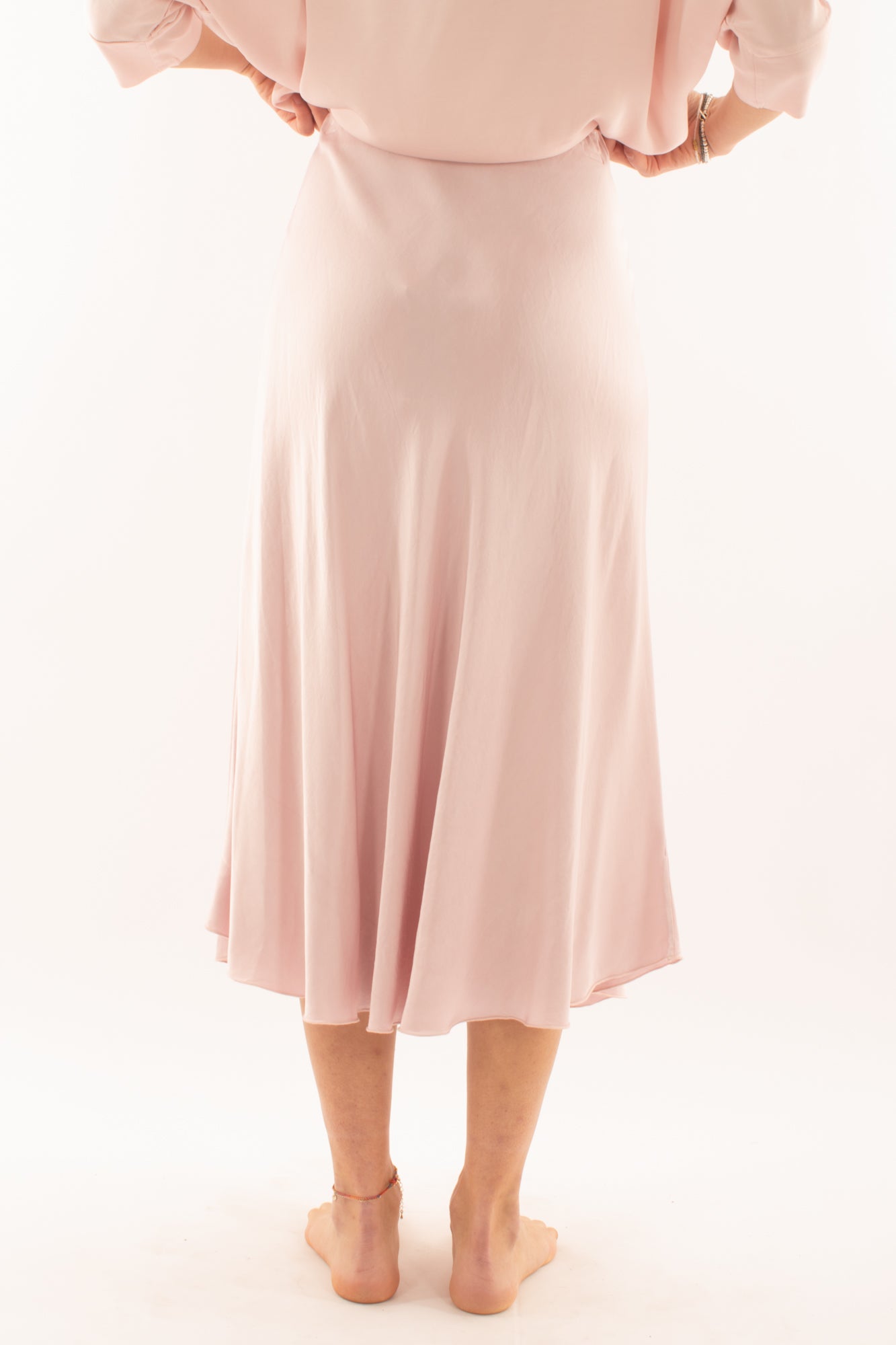 Gonna in satin da Donna Metoo - Rosa