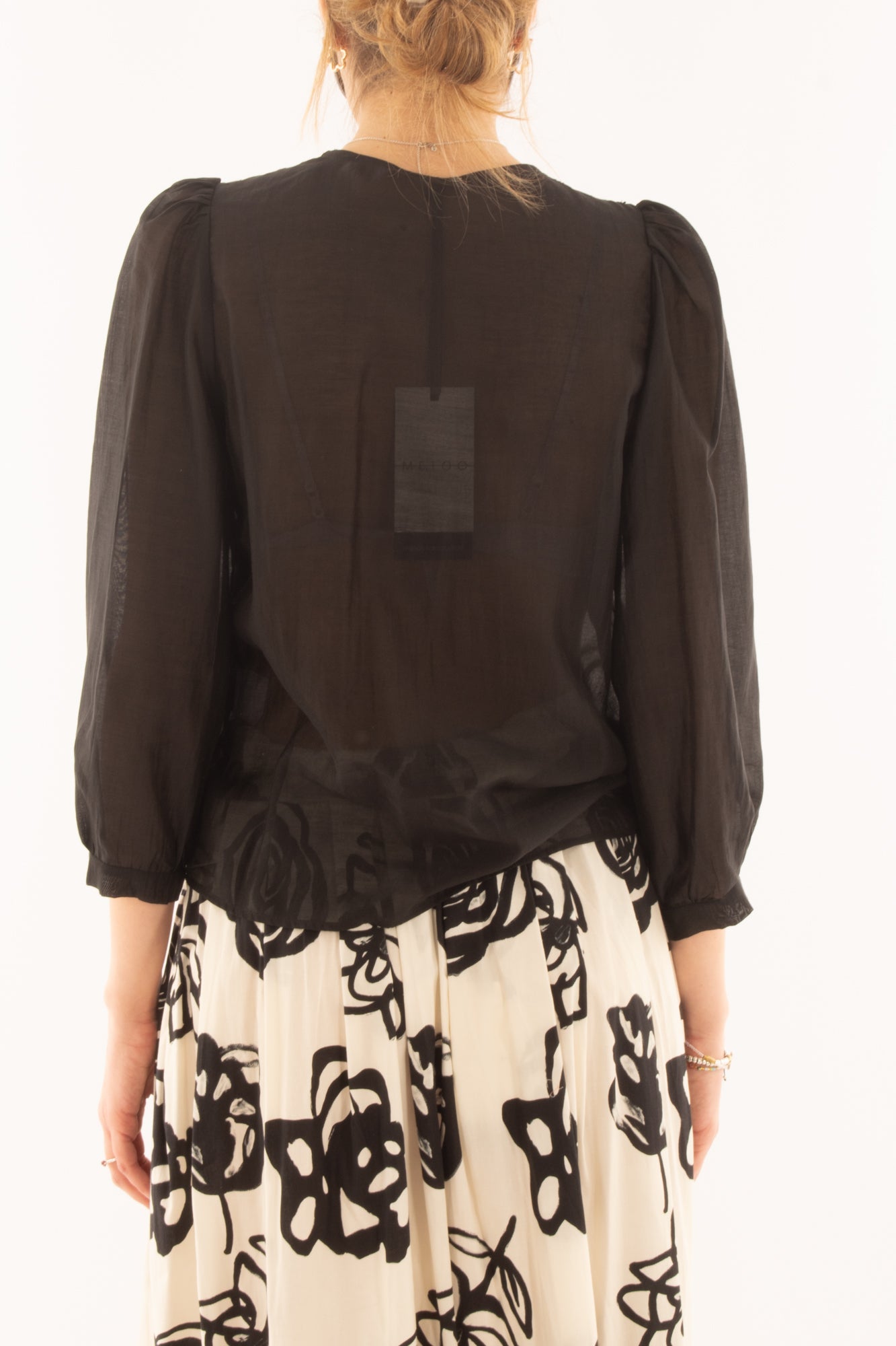 Maglia con profili in pizzo da Donna Metoo Nero