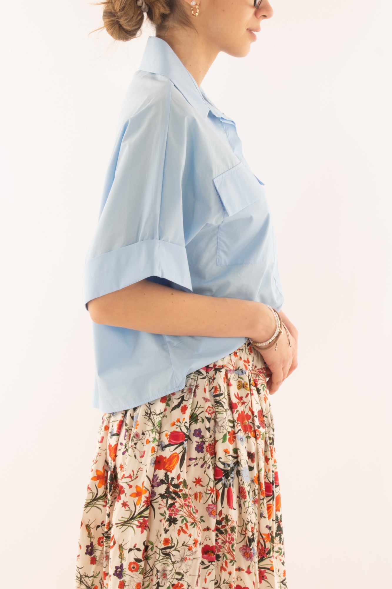 Camicia a scatoletta da Donna Metoo - Celeste