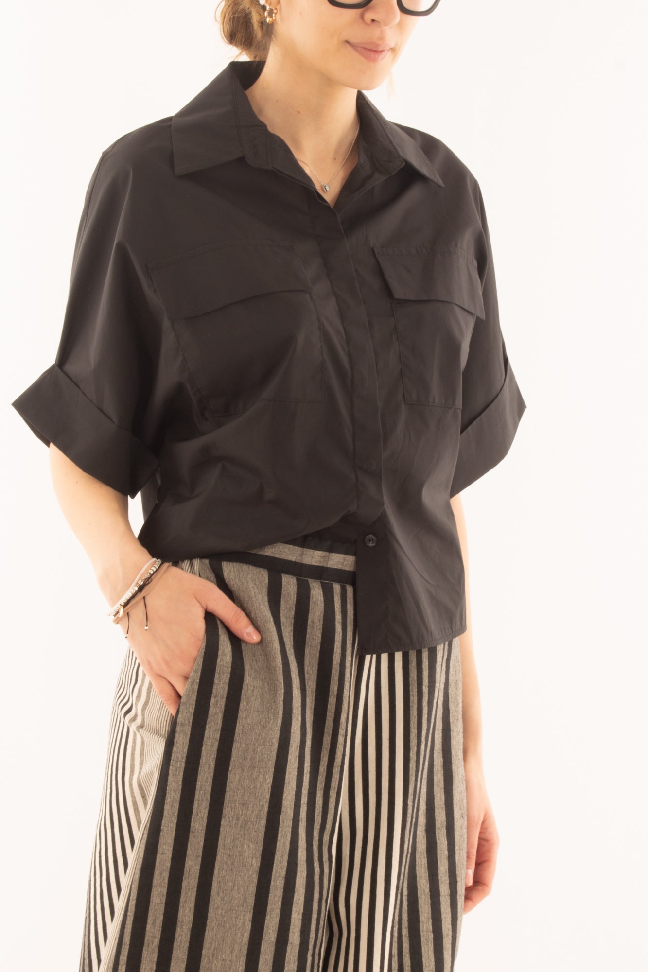 Camicia a scatoletta da Donna Metoo - Celeste