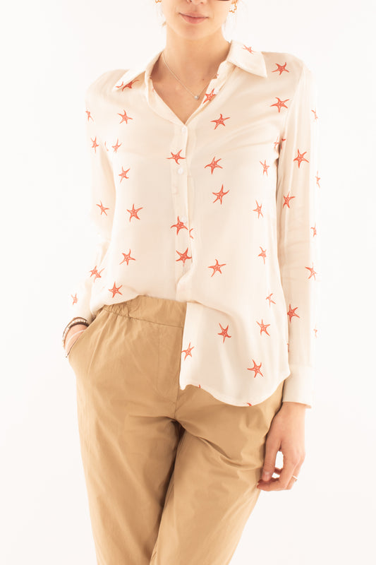 Camicia con stelle di mare da Donna Metoo - Sabbia