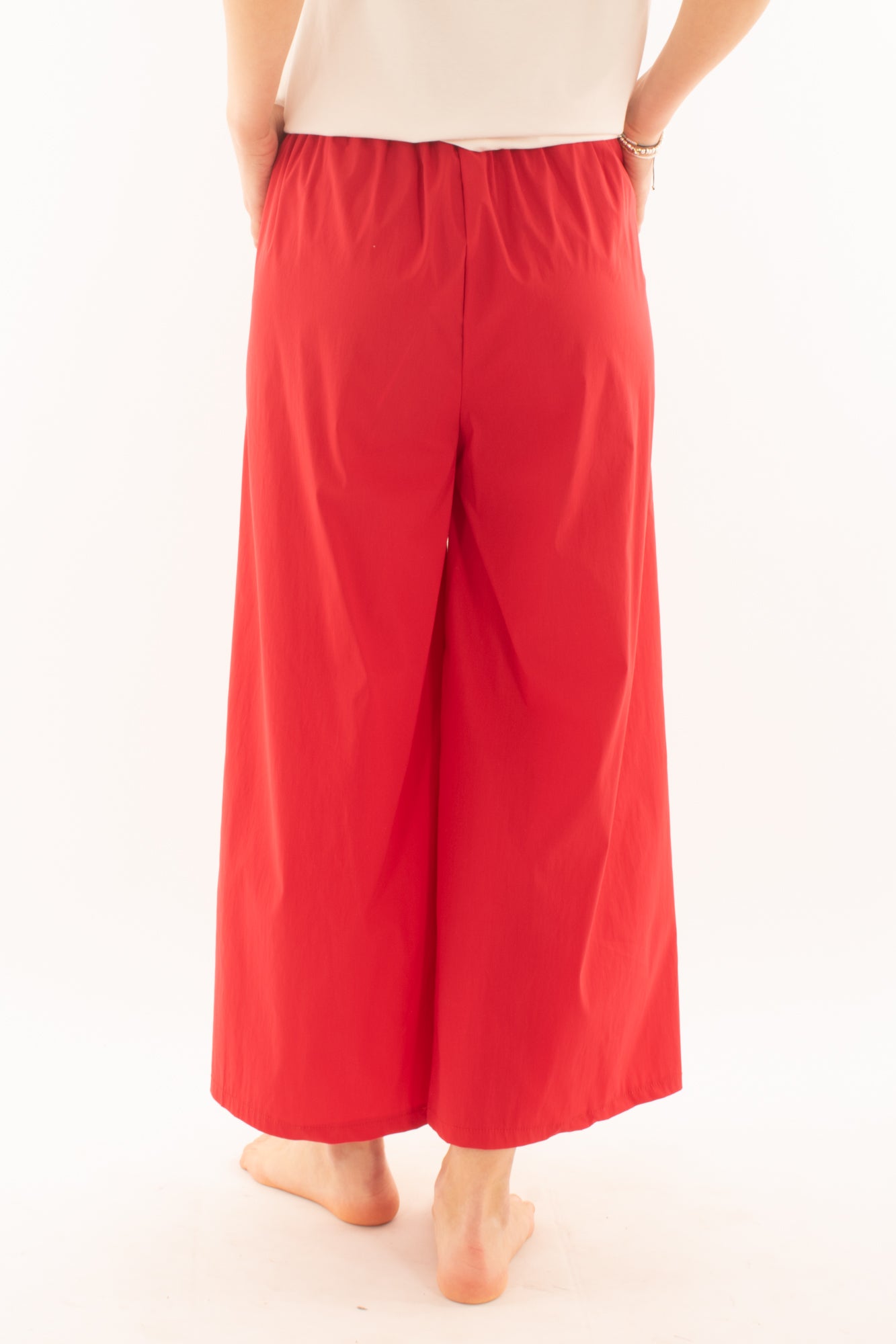 Pantalone con allacciatura laterale da Donna Metoo - Rosso