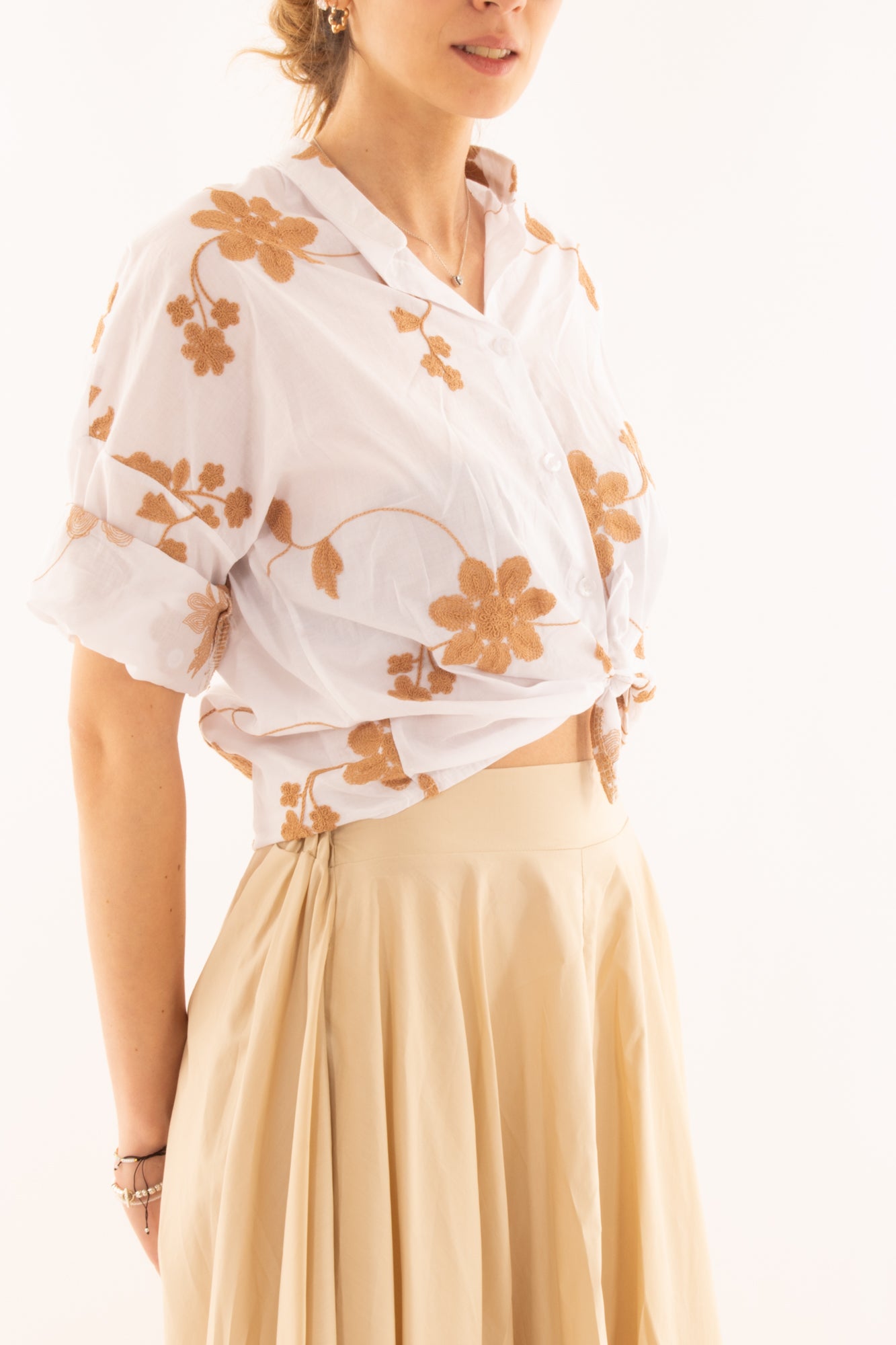 Camicia con ricami da Donna Metoo - Bianco