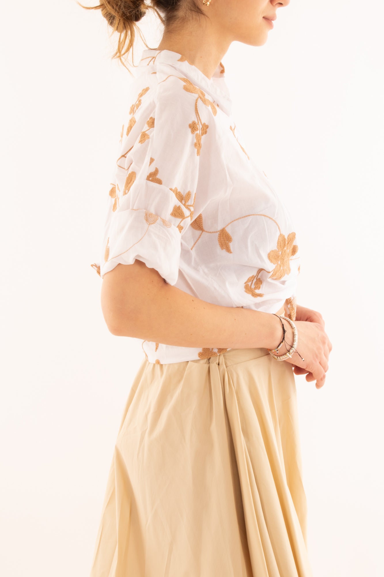 Camicia con ricami da Donna Metoo - Bianco