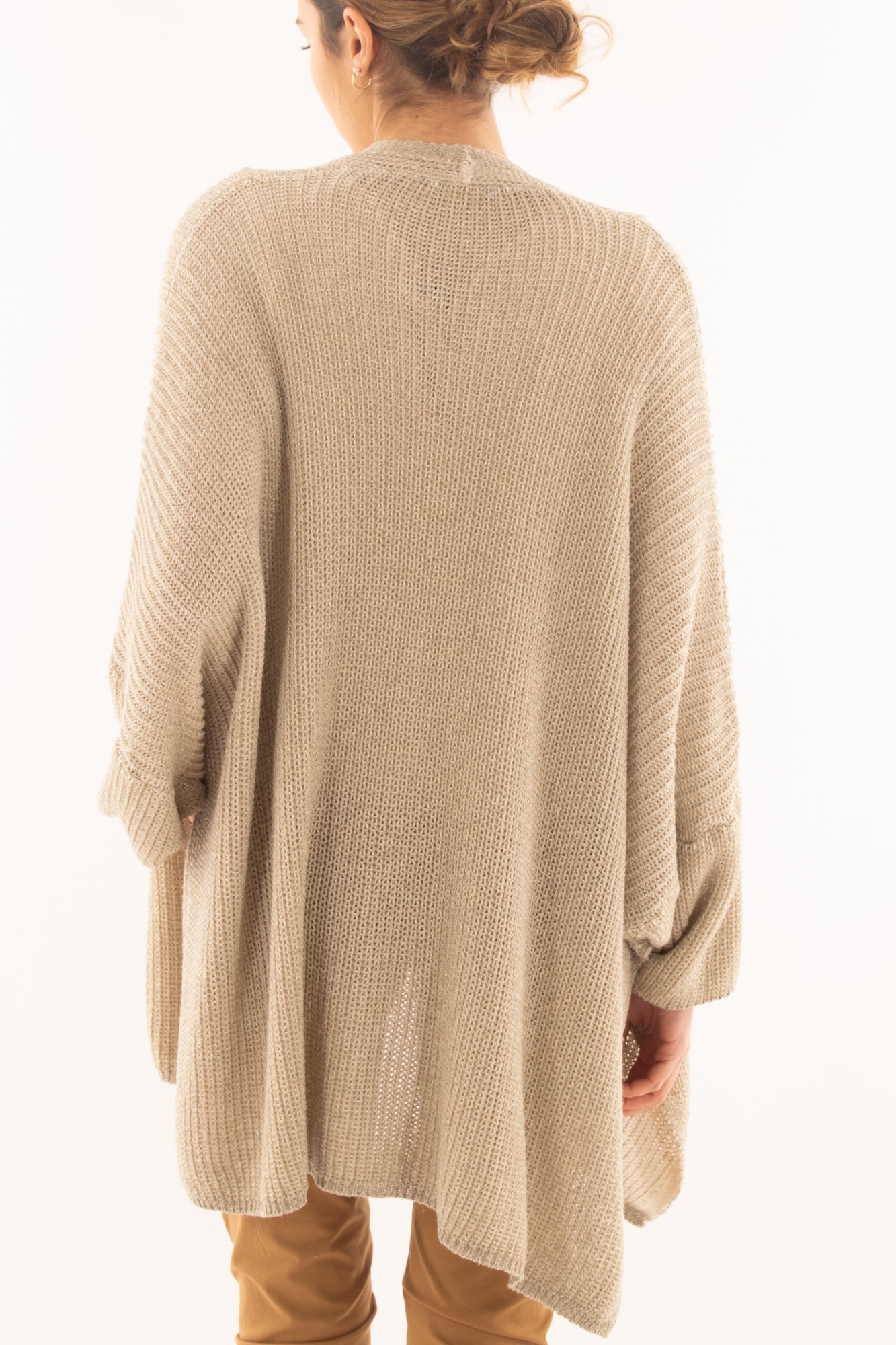 Cardigan aperto da Donna Metoo - Sabbia