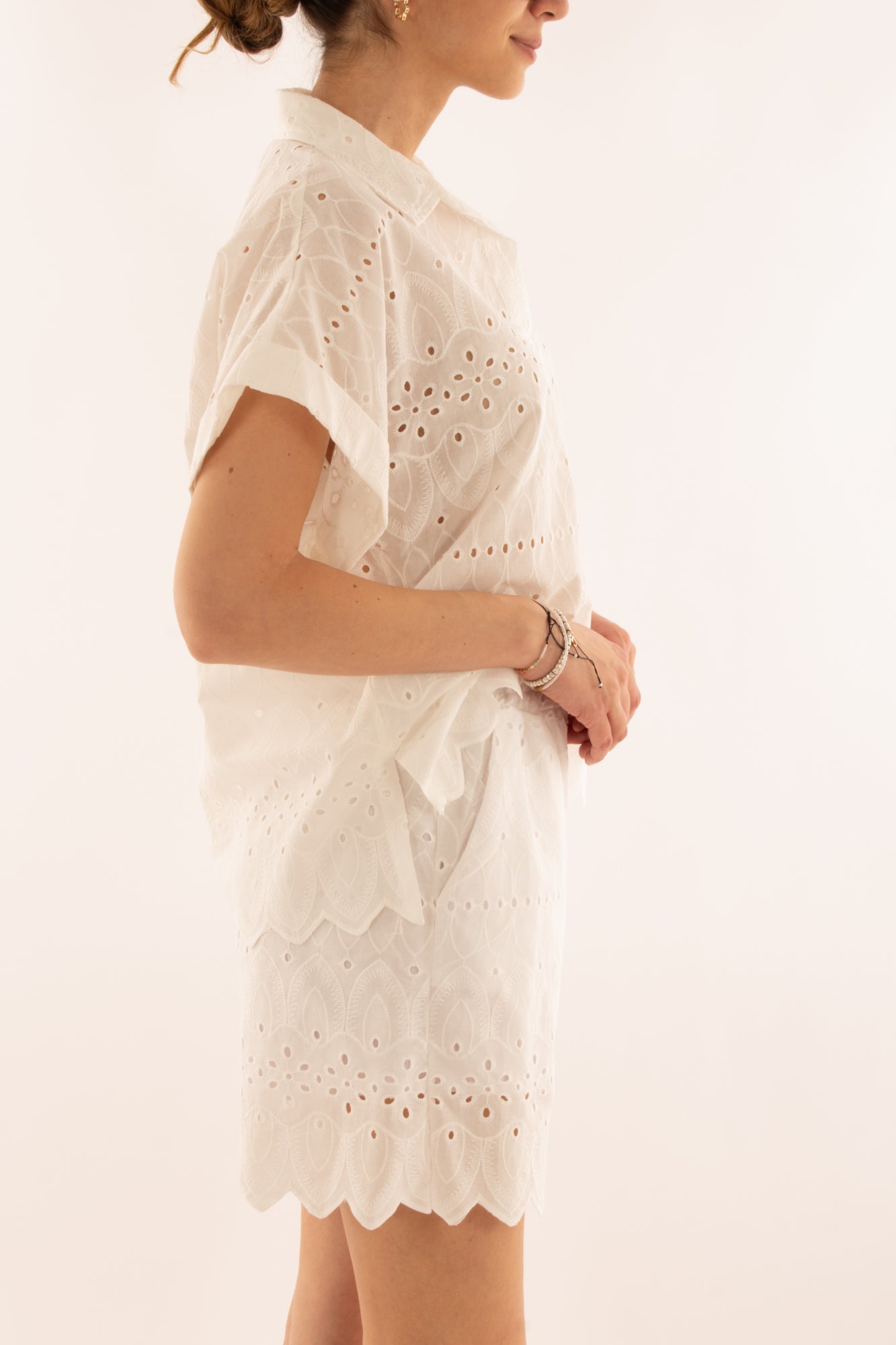 Camicia in pizzo san gallo da Donna Metoo Bianco