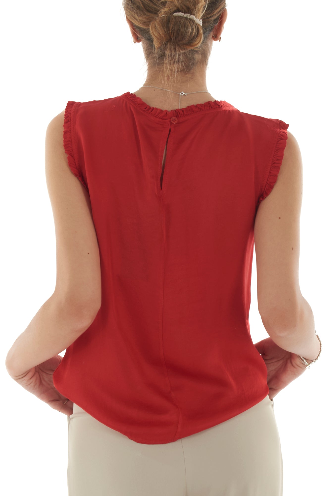 Maglia smanicata da Donna Metoo - Rosso