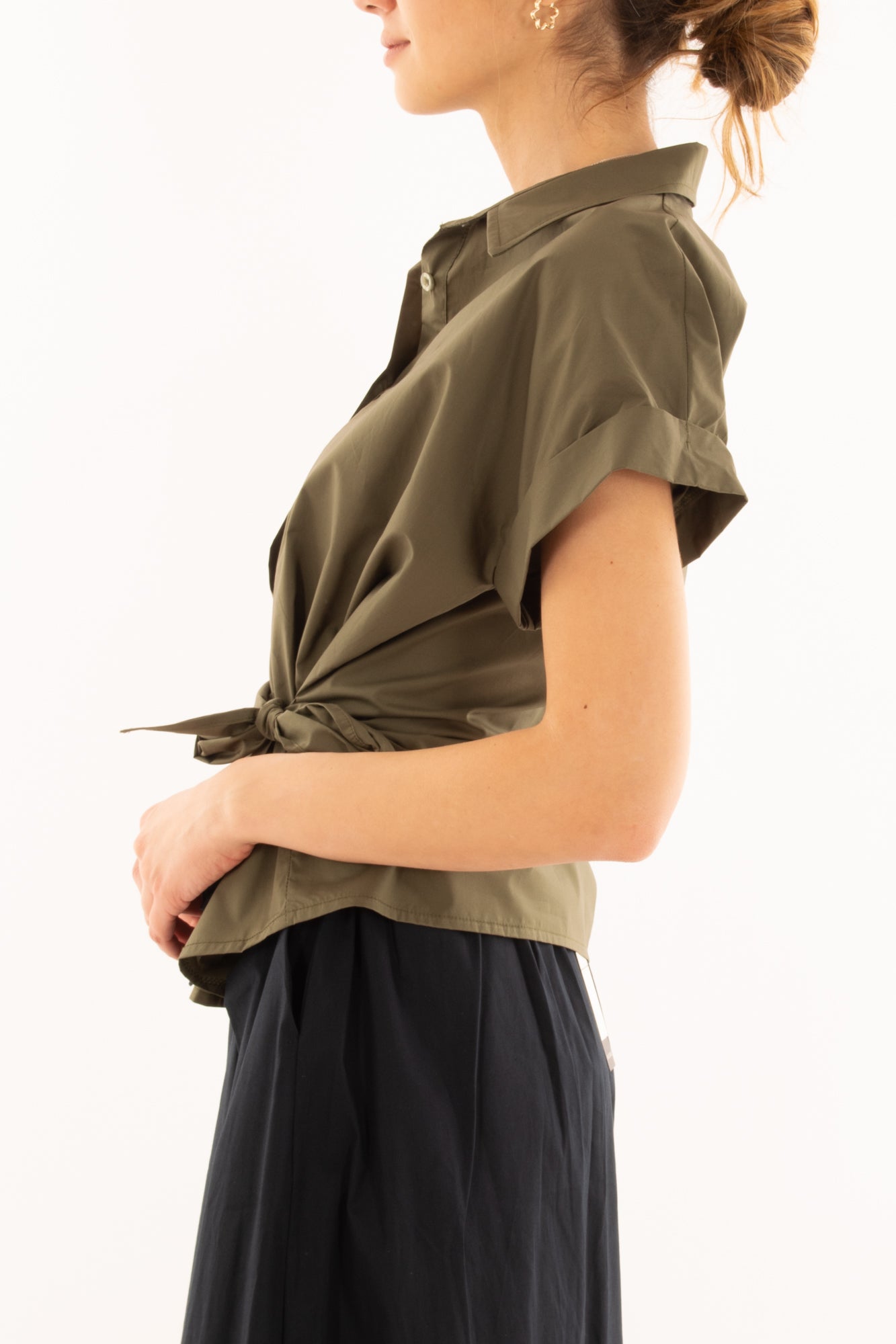 Camicia con allacciatura laterale da Donna Metoo - Verde