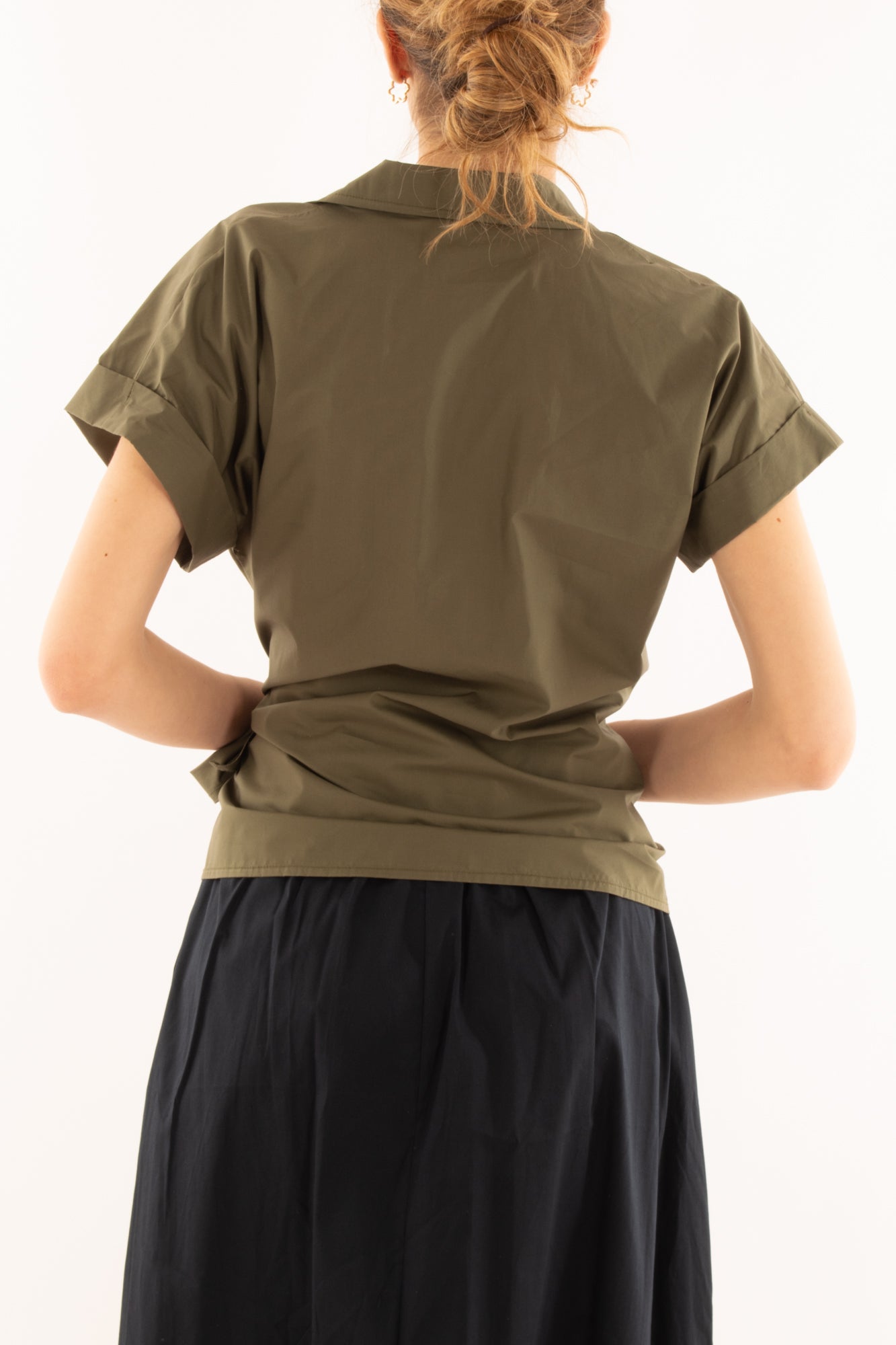 Camicia con allacciatura laterale da Donna Metoo - Verde