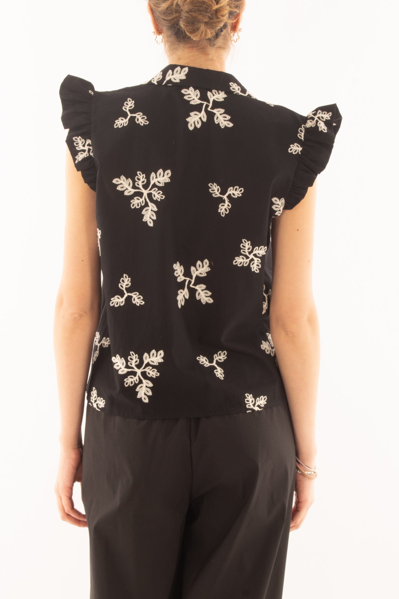 Camicia con ricamo da Donna Metoo - Nero