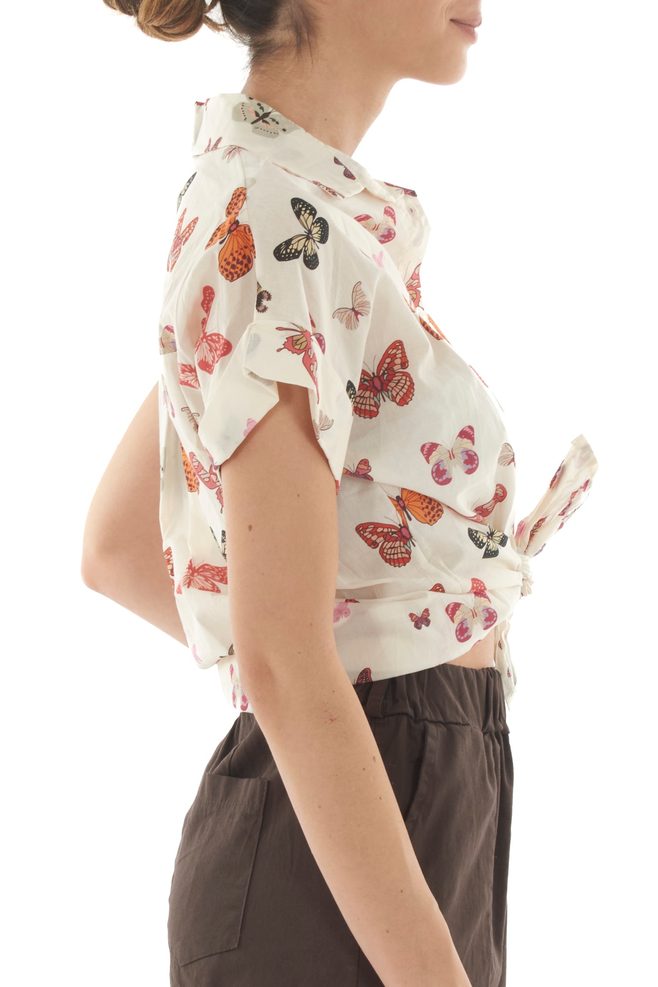 Camicia con farafalle da Donna Metoo - Sabbia