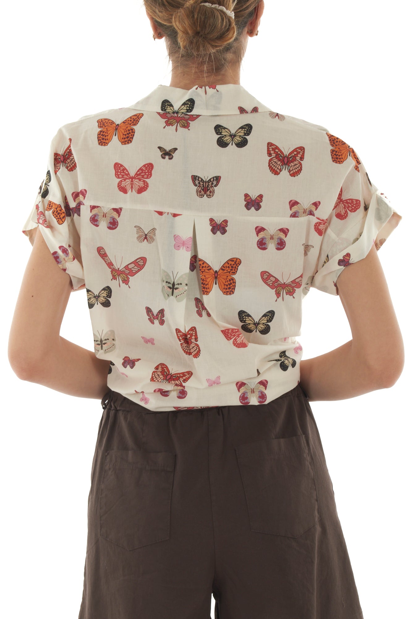 Camicia con farafalle da Donna Metoo - Sabbia