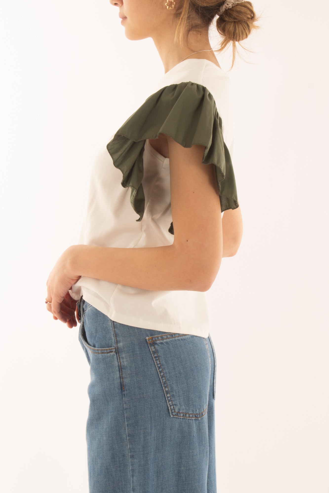 T-shirtr asimmetrica da Donna Metoo - Verde